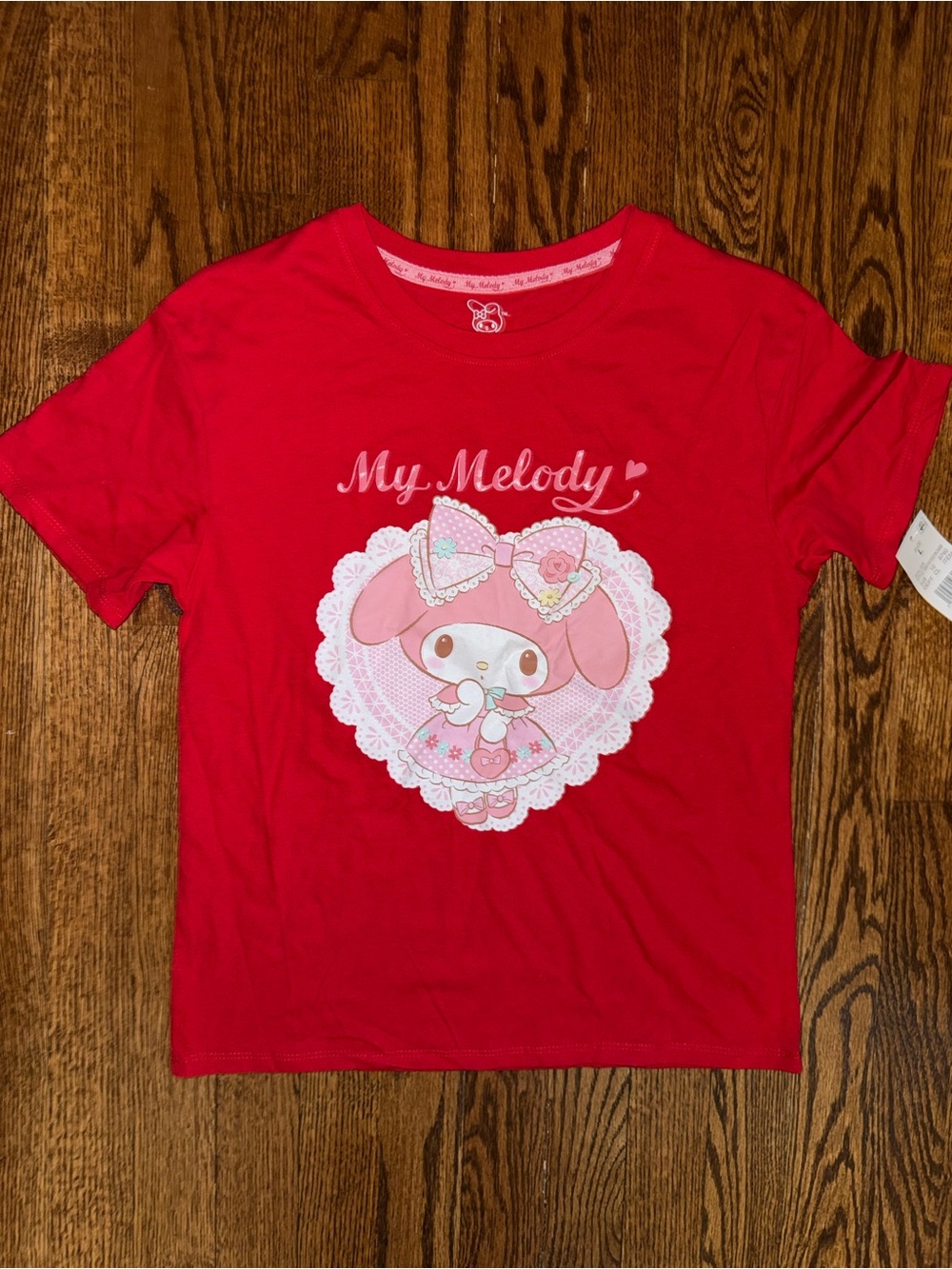 Sanrio My Melody Red Tee with Pink Character Heart Graphic